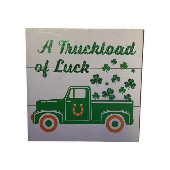 Shamrock Truck Saint Patrick’s Day Sign Ribbon Bundle Set, DIY Wreath Making Kit - Picture 4 of 6